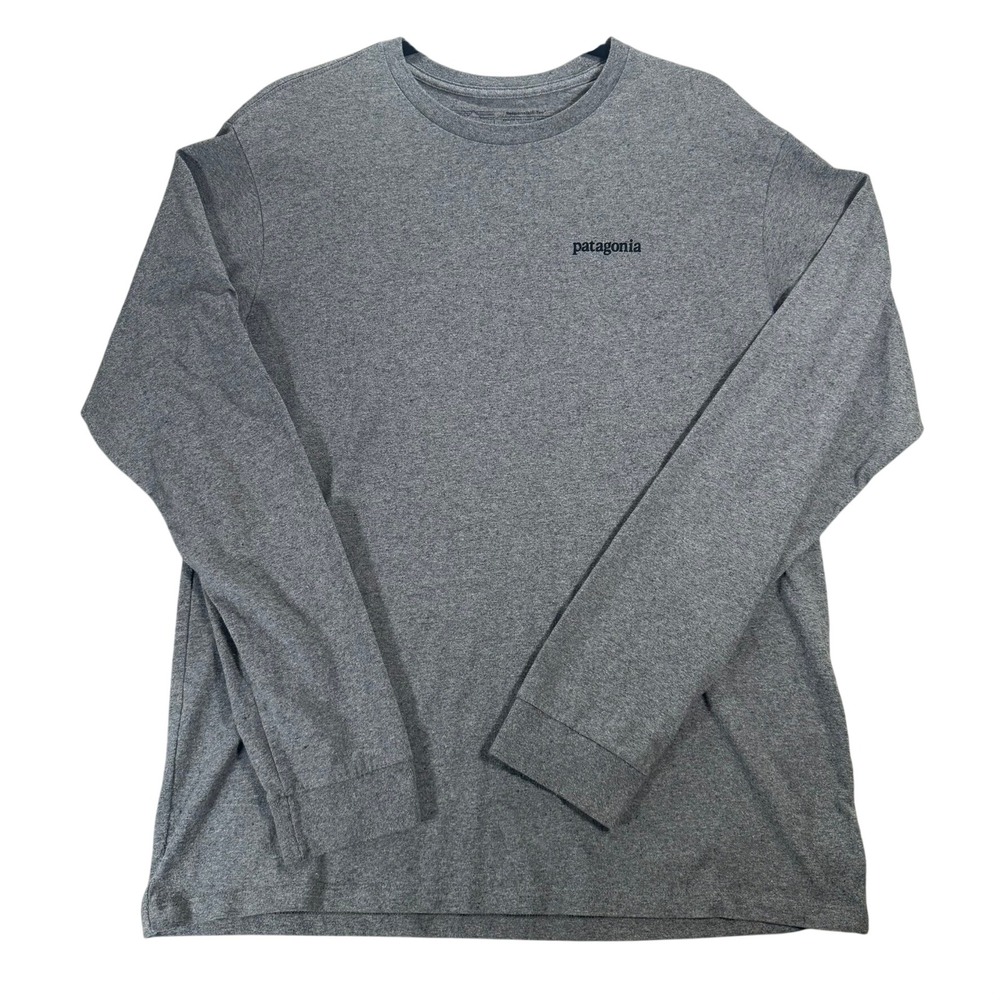 Patagonia Responsibili-Tee Long Sleeve Gray Sunset Mountain Graphic Shirt‎ 38517 - Picture 2 of 8
